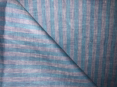 100% Linen stripe 60's Lea Fabric 58"sky  blue and blue stripe [17220]