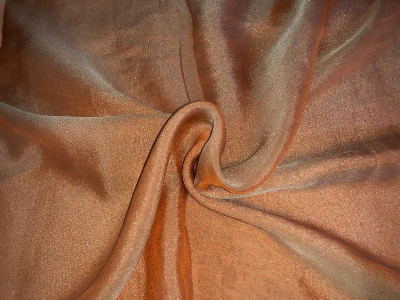 Silk flat chiffon fabric 54"2tone available in 3 colors blue x pink, orange x pink and peach x green