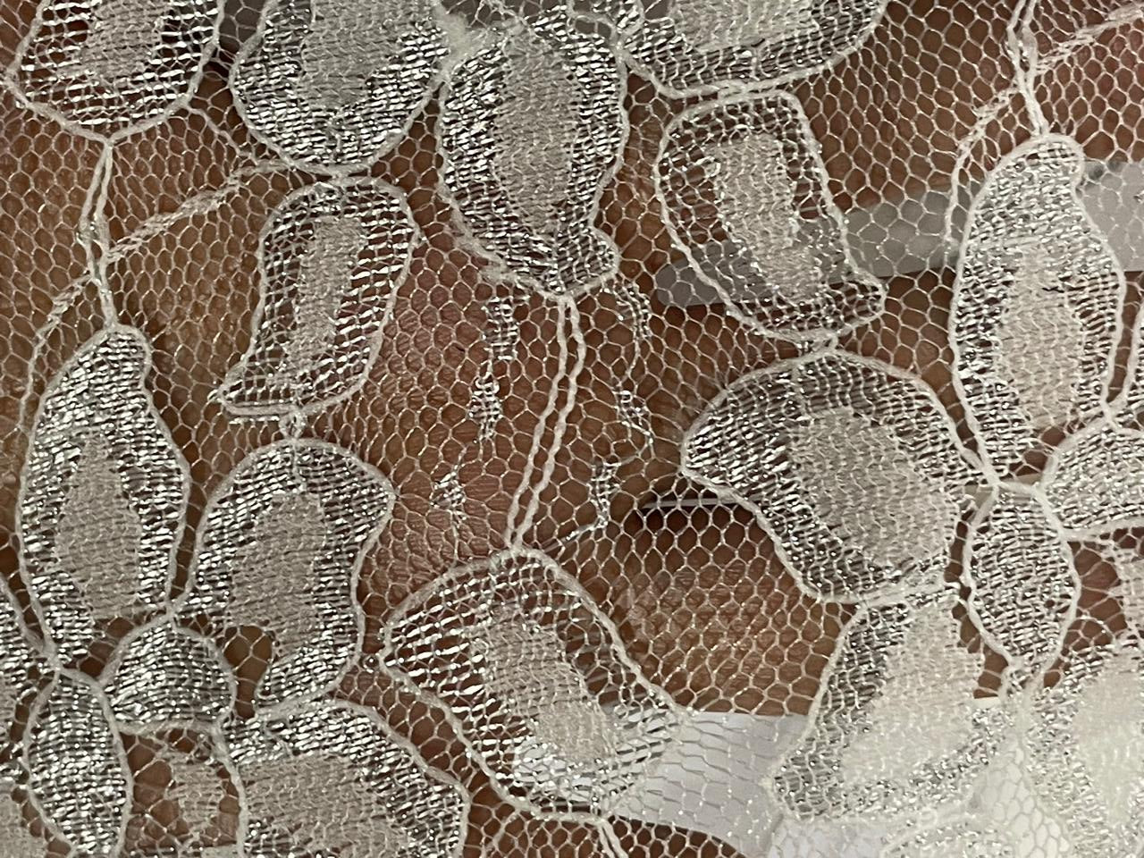 LACE: Rich Lace Fabric 56" WHITE  IVORY [16681]