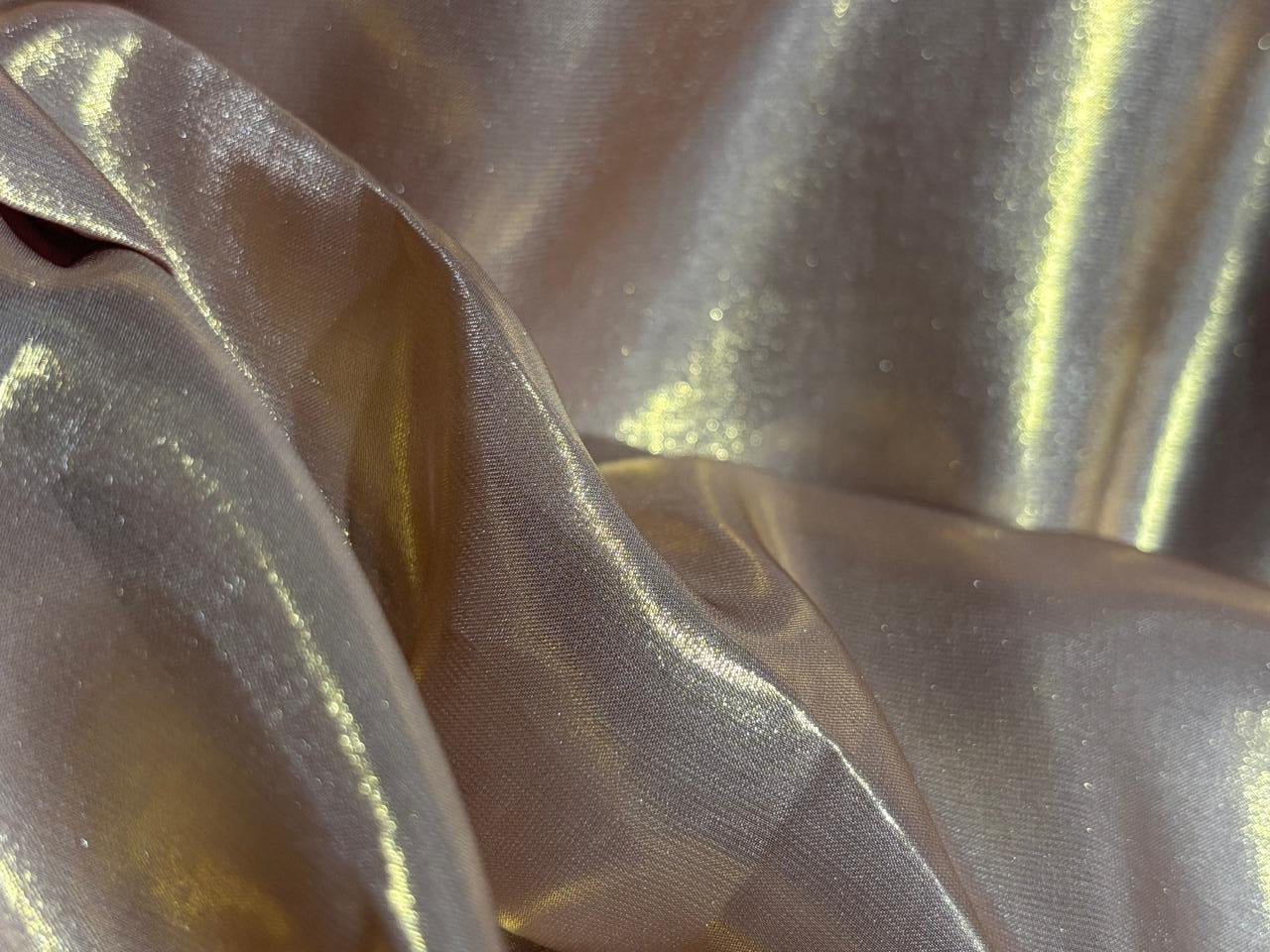 Liquid organza fabric 58" wide onion pink with gold  tinge [17340]