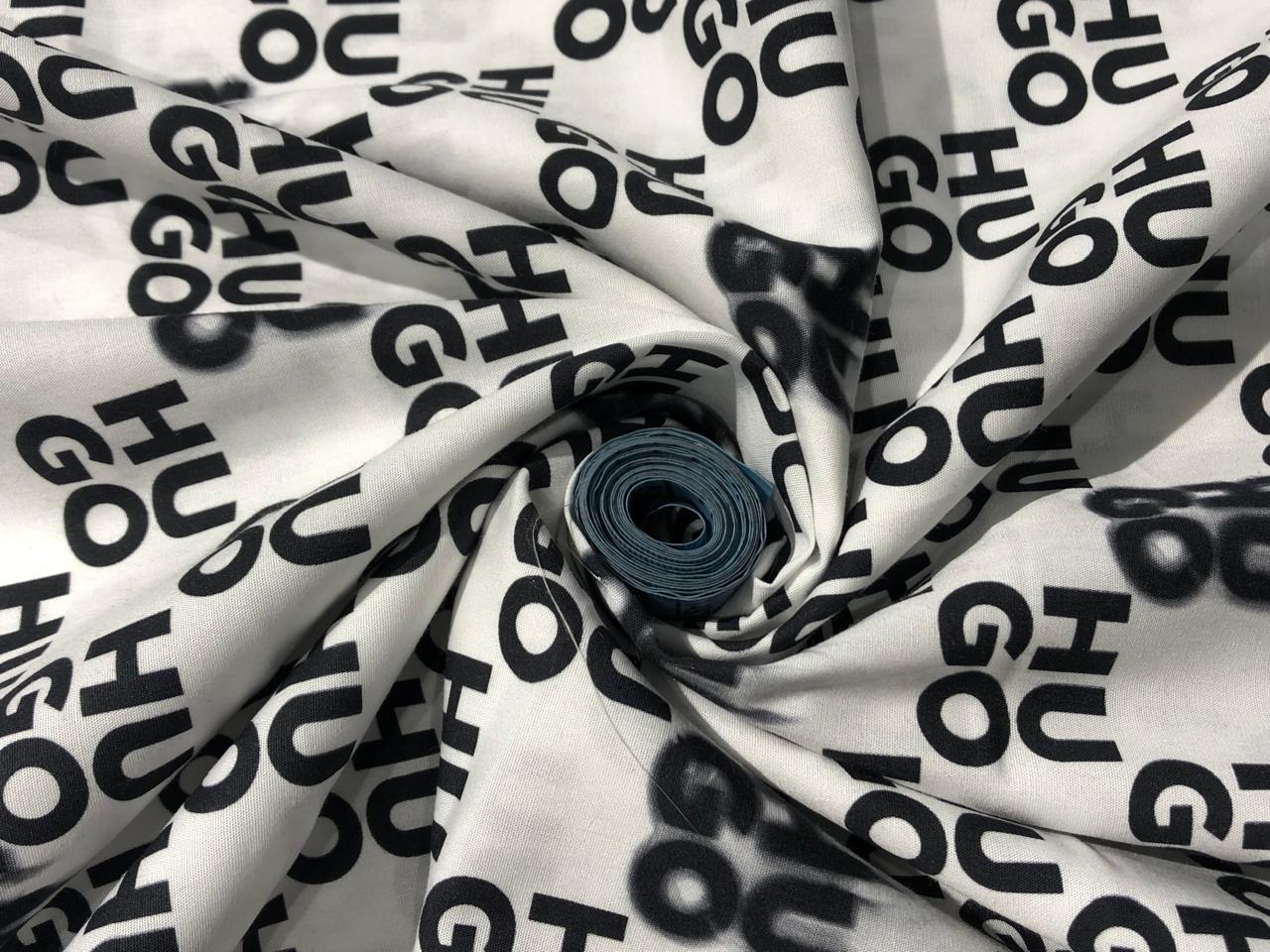 100% Cotton bio finish Poplin PRINT BLACK AND WHITE  58" wide [16413]