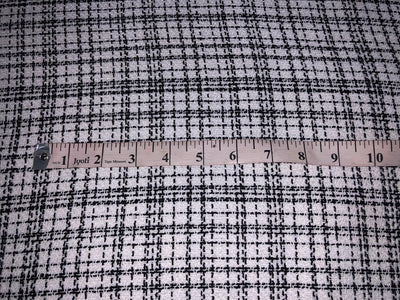 SUITING PLAIDS POLYESTER CREPE 58" BLACK AND WHITE [16892]