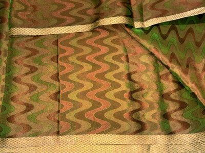 100% Silk Crepe Jacquard Fabric – Two-Tone Finish in Teal,Navy & Green/Burgundy & Red/Gold  44” Wide  16 Momme [18369/70/71]