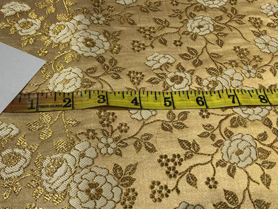 Silk Brocade fabric 44" wide floral Jacquard with metallic gold available in 2 colors BRO937[1/2]