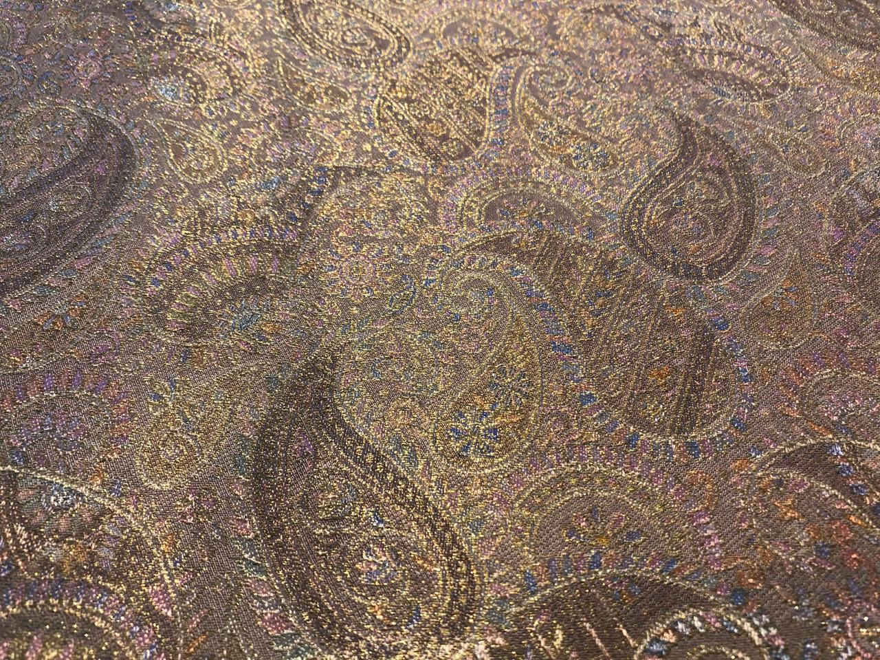 Silk Brocade fabric pastel pink and lilac paisleys BRO1093[3]