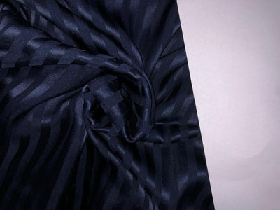 100% SILK CHIFFON  fabric NAVY WITH SELF SATIN stripe 54" wide [16084]