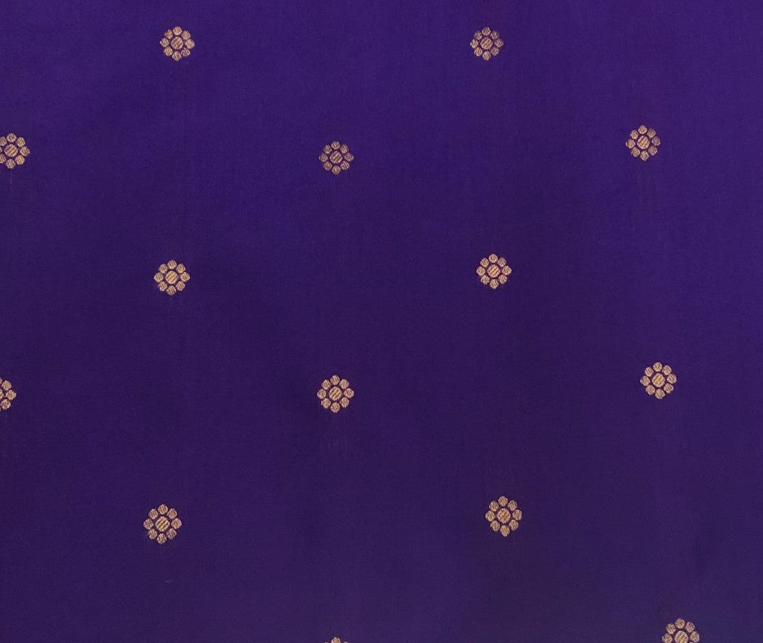100% PURE Silk Brocade fabric with tiny floral motifs in gold available in 3 , two tone shades BRO1101[1/2/3]