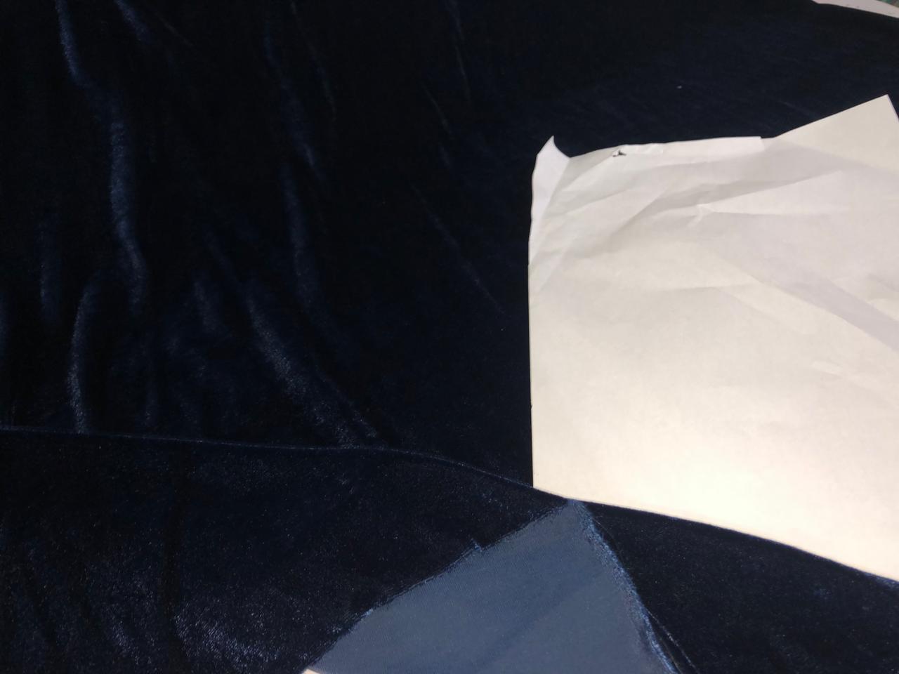 Silk  Velvet Plush Fabric MIDNIGHT BLUE 44" wide [16524]