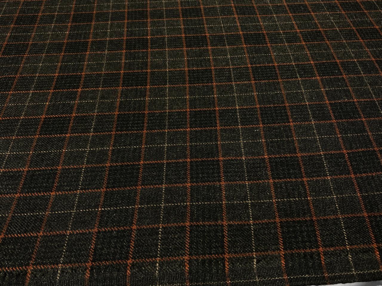 Tweed Suiting Blended With Viscose 58" wide plaids olive and tan [17602]