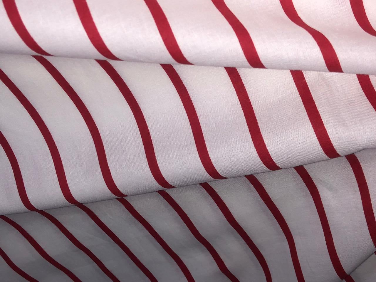 100% Cotton Poplin 48" wide red and white stripes [17291]