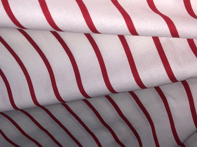 100% Cotton Poplin 48" wide red and white stripes [17291]