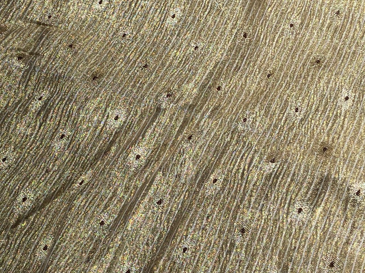 Tissue Crushed sheer mina MOTIF jacquard fabric 44"wide available in 3 colors gold, silver gold and silver grey[18254/55/56/57]