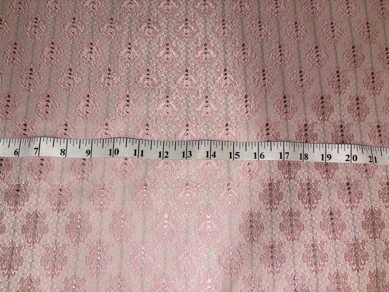 Silk Brocade fabric 44"baby pink  motif with subtle lurex dots  BRO1066[3]
