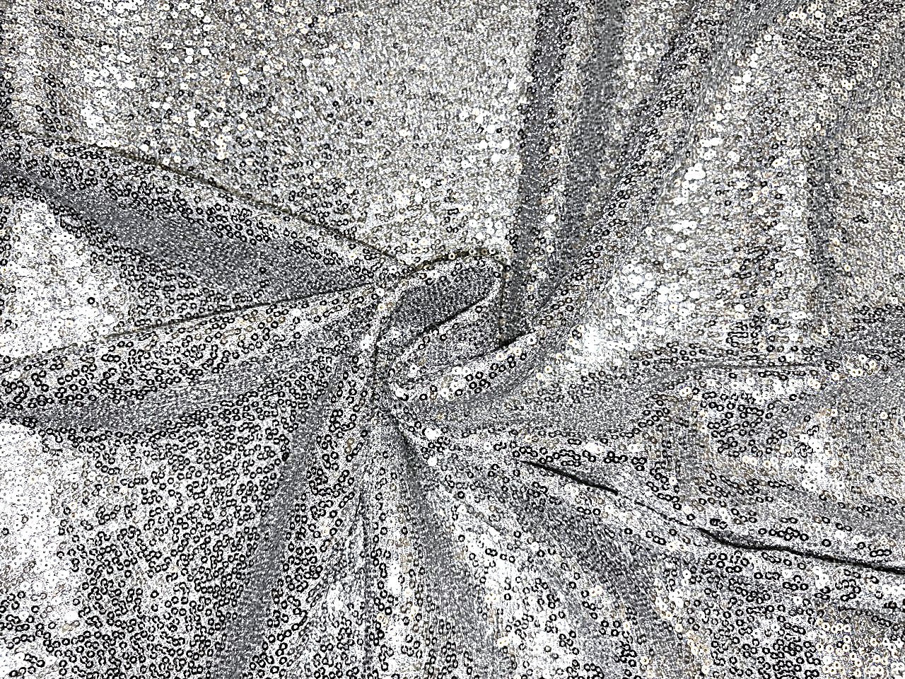 Net Fabric with sequin silver  58'' wide [18600]