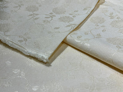 Silk Brocade fabric  CREAM SELF FLORAL Jacquard  54" wide BRO944[1]