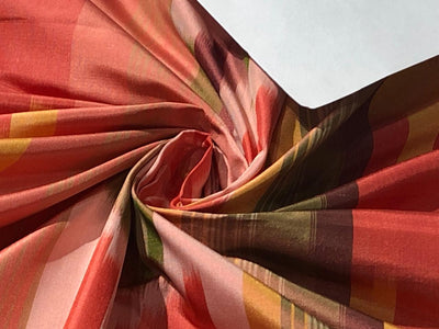 100% silk taffeta fabric SHADES OF PEACH, GREEN AND SALMON 54&quot; wide SINGLE LENGTH OF 4 YARDS TAFNEWC16[2]