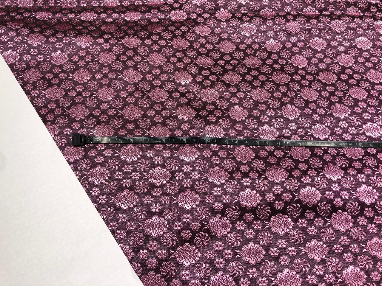 Silk Brocade fabric mulberry color with small self color motifs [17557]