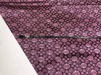 Silk Brocade fabric mulberry color with small self color motifs [17557]