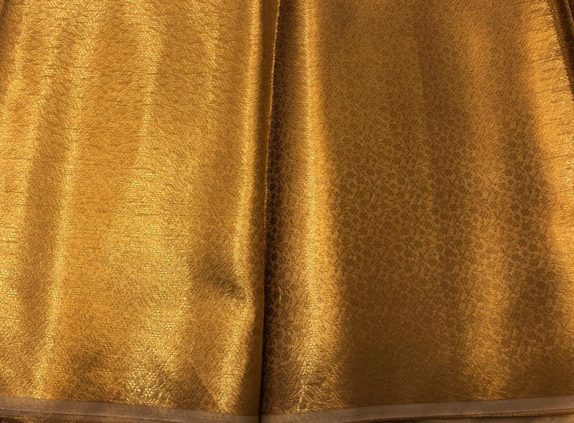Silk Brocade fabric gold metallic self jacquard 44" wide [BRO1097[1]