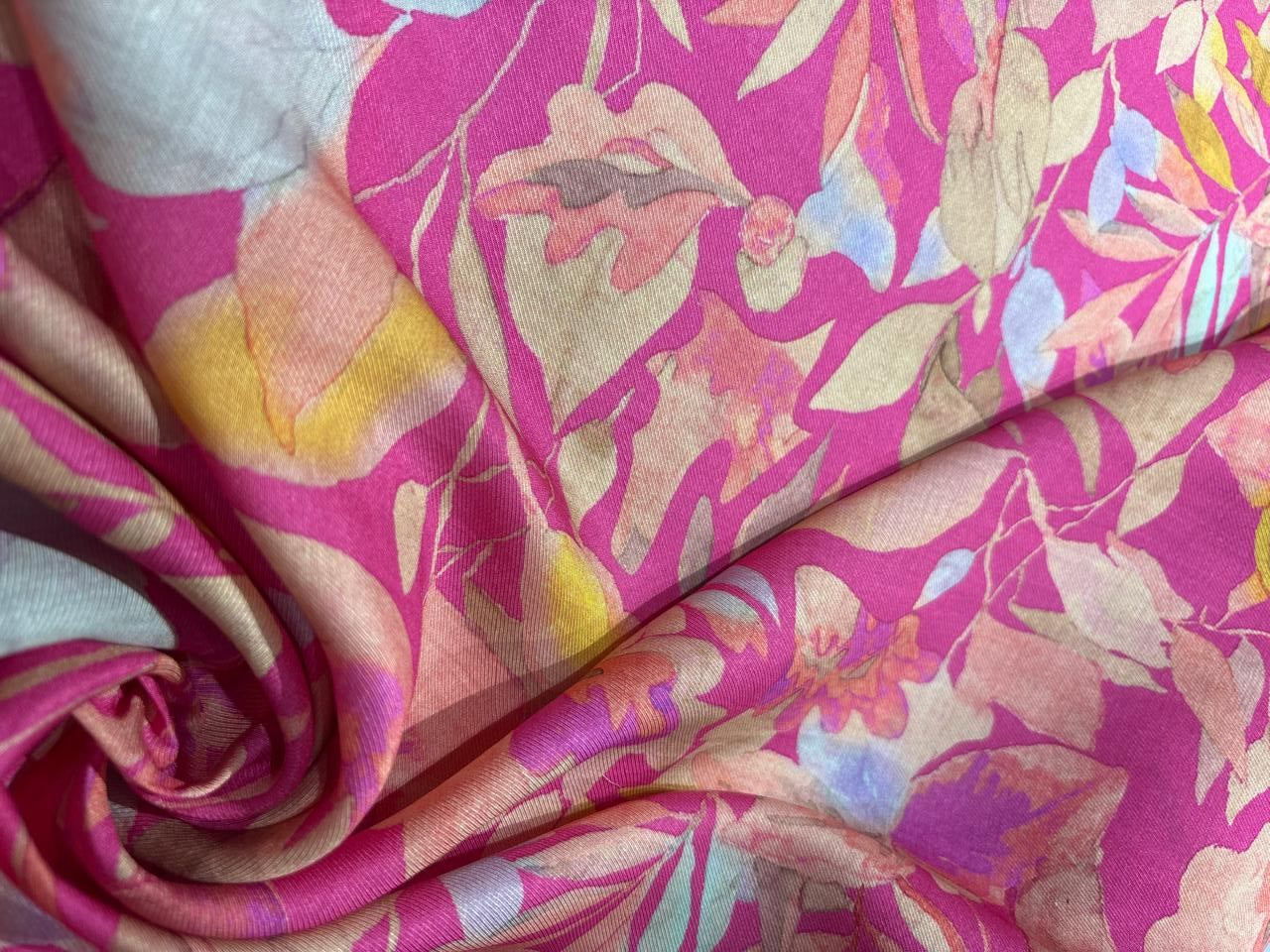 Viscose TWILL Digital Floral Print 41&quot; wide available in 2 colors NEON GREEN AND NEON PINK