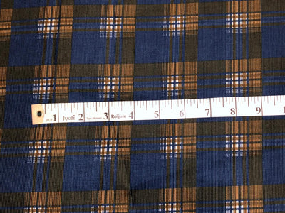 100% cotton plaids royal blue ,white and brown 56" wide [18345]