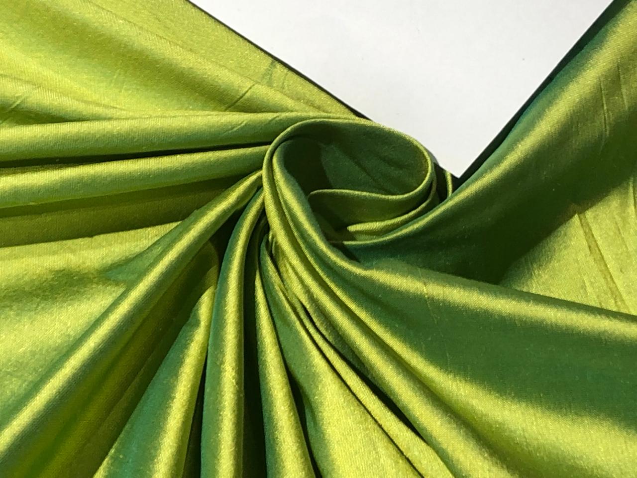 100% pure silk dupioni fabric GREEN X YELLOW COLOR 54" WIDE DUP416[2]