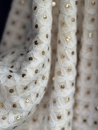 Embroidered  mukesh  ,a traditional Indian embroidery 44" wide and 3 yards long.[17689]