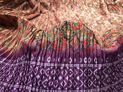 Pleated  Fabric 54'' Wide beautiful Indian design available in three colors [17651/52/53]