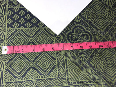 100% Cotton Denim  Fabric 58" wide with abstract print in  2 DIFFERENT PRINTS AND COLOR crocodile green and self denim  color [16742/16746]