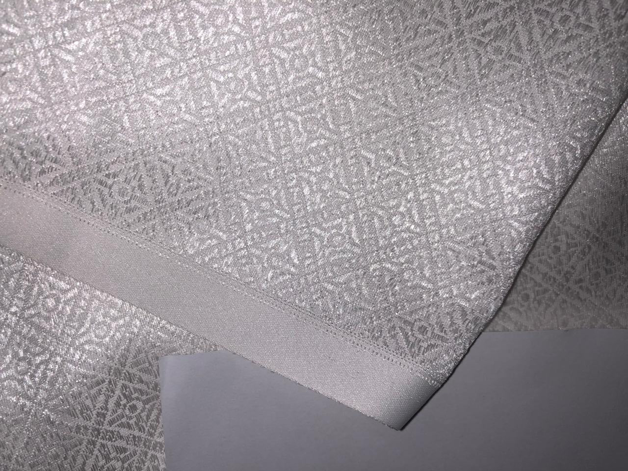 Silk Brocade fabric white ivory with diamond jacquard self motifs BRO991[3]