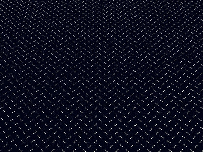 100% Cotton Poplin 48" wide dark navy with white zig zag print   [17292]