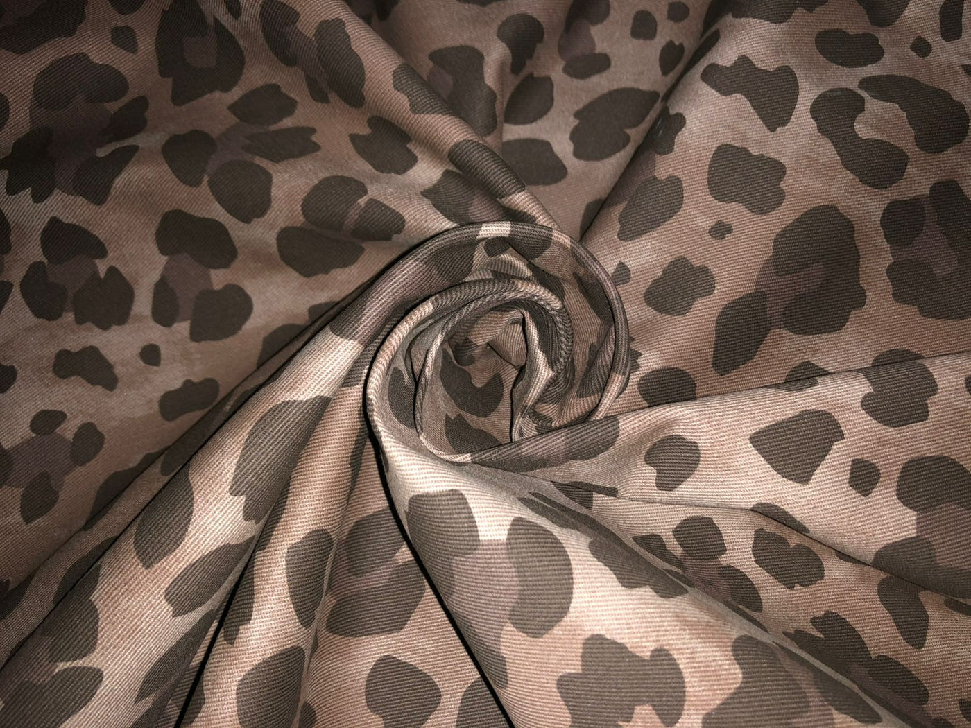 100% Cotton Denim  Fabric 58" wide leopard print brown [18229]