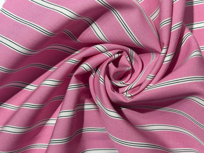 100% Cotton Poplin 58" wide stripes available in 2 colors pink and blue [17757/58]