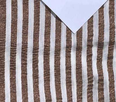 SILK  Crushed MUGA SILK TISSUE STRIPES available in 4 colors crinkle gold x gold stripe/dark ivory x copper/golden cream x silver/silver x gold