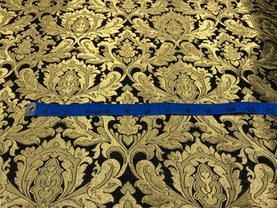 Brocade Heavy KING KHAB  Fabric  with white gold jacquard 44" wide available in 2 colors fiery rose and black BRO1052