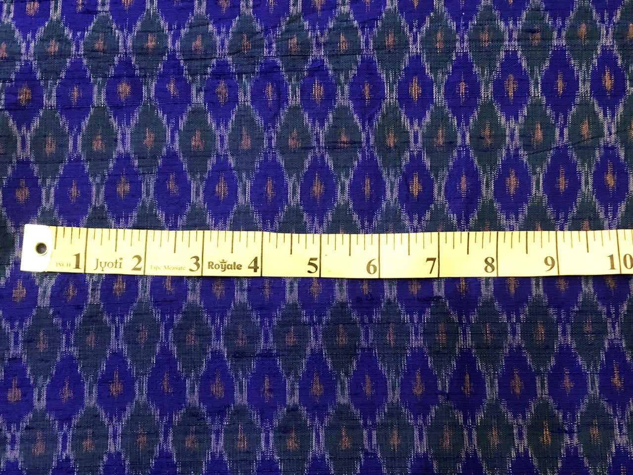 100% pure silk dupion ikat fabric INK BLUE color 44" wide available in 2 combinations[18475/76]