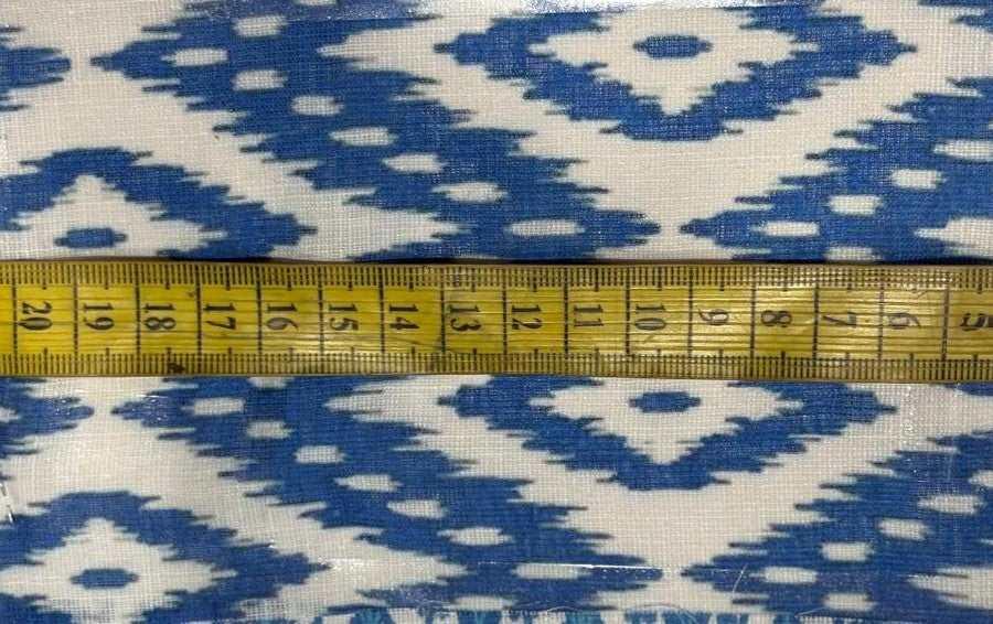 100% Cotton Linen ikat digital print 44" wide available in 4 different styles turquoise,blue and white/blue and white/ice blue,blue and white and orange [17164/65/66/67]
