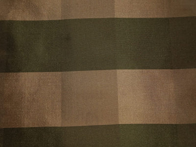 Pure Silk Taffeta Fabric Antique Gold Green plaids 54" wide 1.50 yards single length Taf#C15[5]