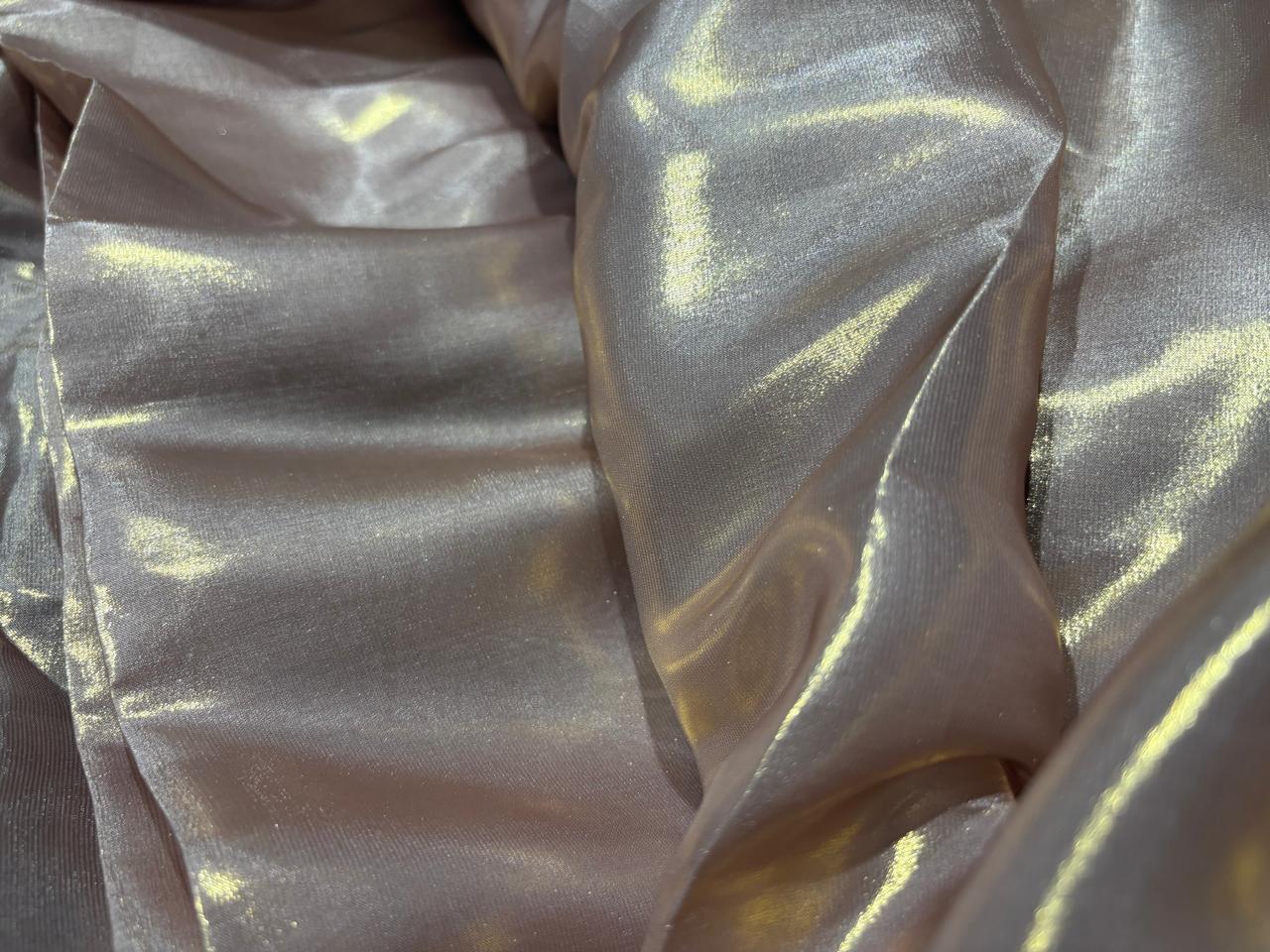 Liquid organza fabric 58" wide onion pink with gold  tinge [17340]