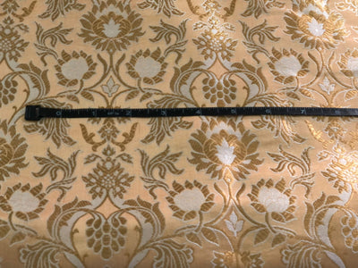 Silk Brocade fabric dark gold x metallic gold color 44" wide BRO1036[1]