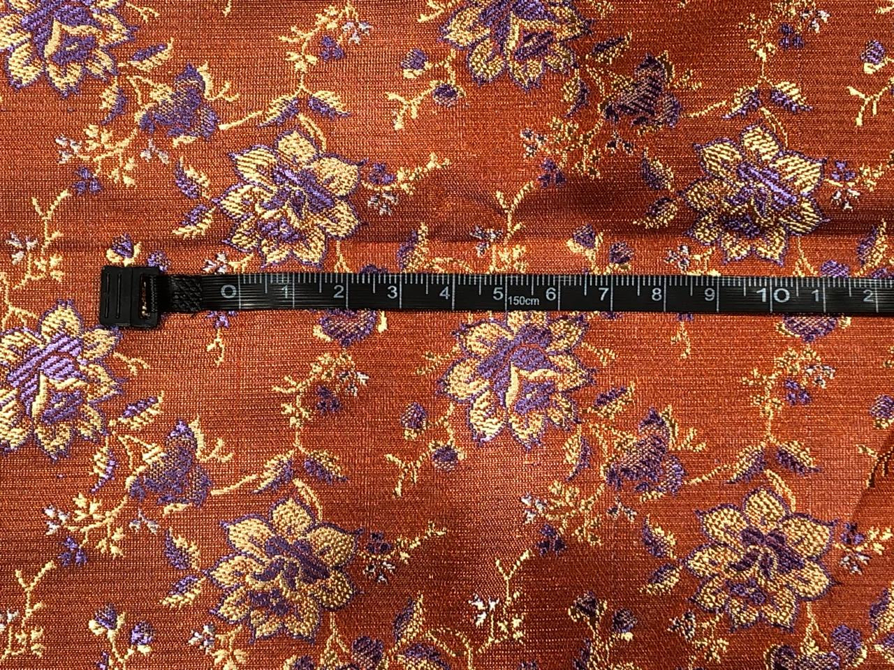 SILK BROCADE FABRIC Orange,Gold & Purple 44" wide BRO19[2]