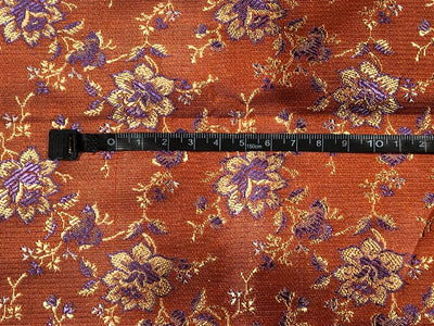 SILK BROCADE FABRIC Orange,Gold & Purple 44" wide BRO19[2]