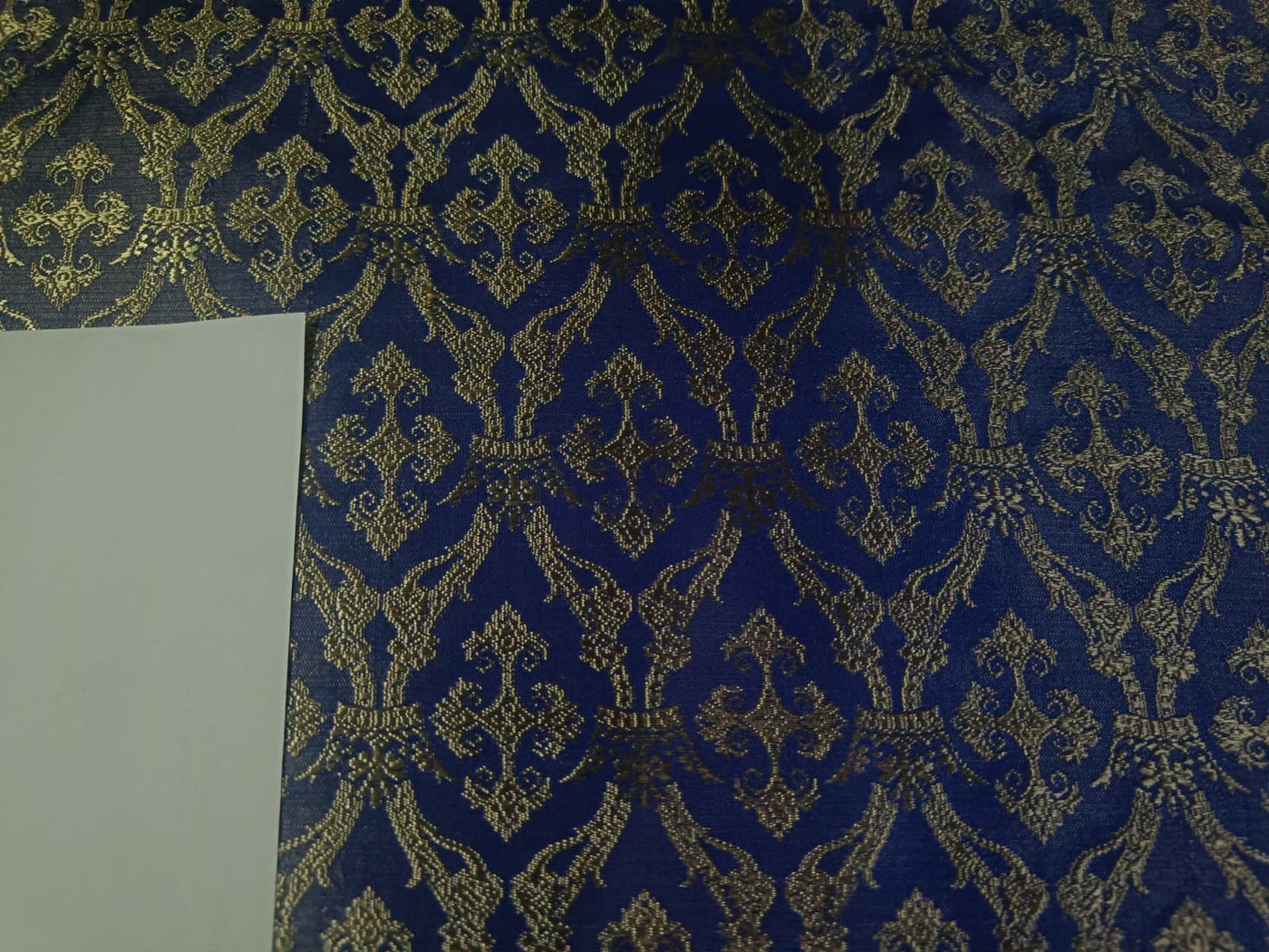 Silk brocade vestment fabric ROYAL BLUE X  GOLD 44" wide BRO155[7]