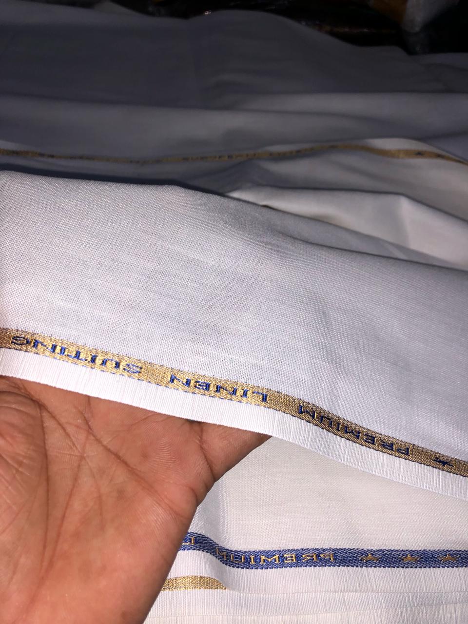 Hemp 55% Cotton 45% Suiting fabric 58 inches wide  beige and natural white is premium linen suiting