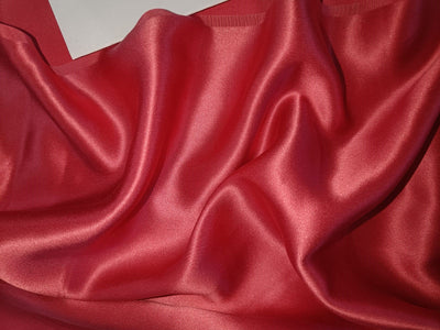 100% PURE SILK SATIN FABRIC 118 GRAMS CORAL COLOR 44" wide [31.46 MOMME]