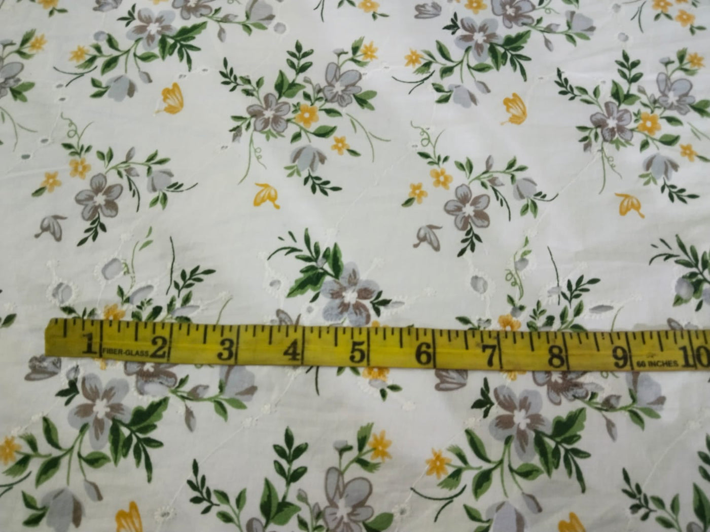 100% Cotton printed and chikan embroidery  fabric  58 inches wide 147 cms.available in 3 colors