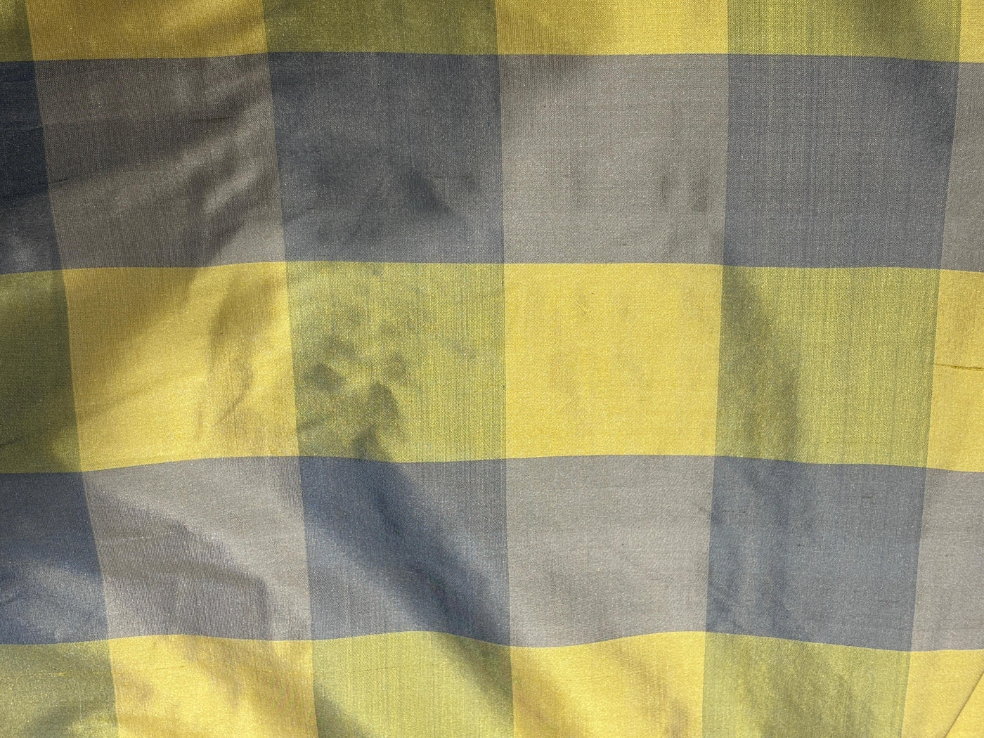 SILK Dupioni Fabric blues, gold and green Color Plaids 54" WIDE DUPNEWCROLL31
