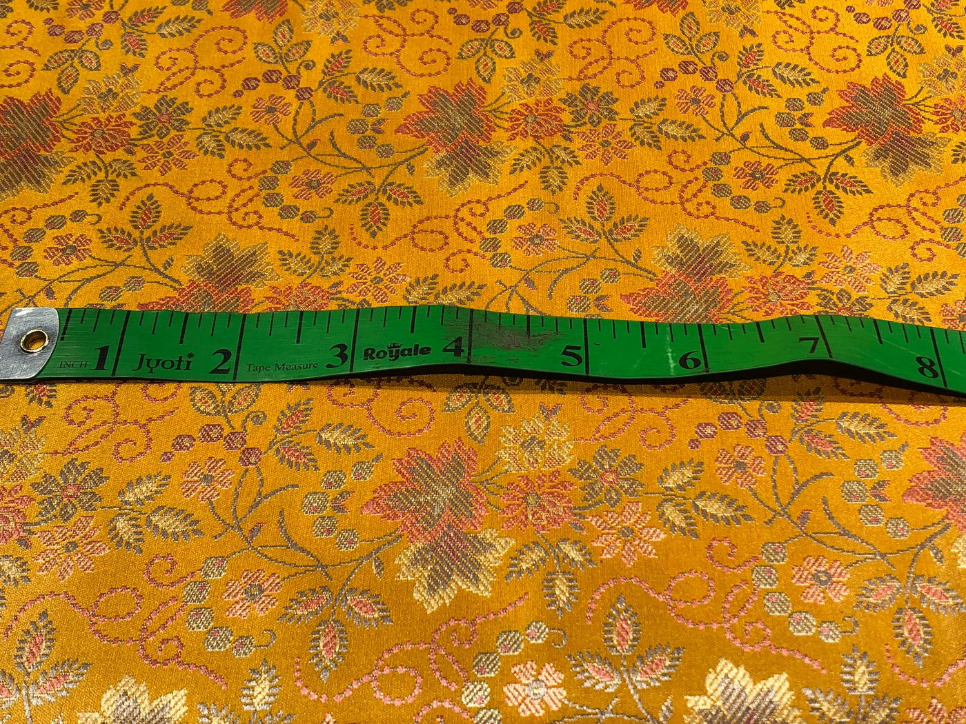 Silk Brocade fabric floral  jacquard available in 2 colors pink and mango  BRO1023[3/4]