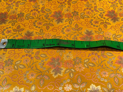Silk Brocade fabric floral  jacquard available in 2 colors pink and mango  BRO1023[3/4]