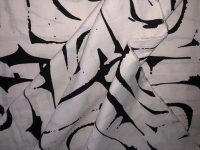 100% Linen black and white abstract  digital print fabric 58" wide [17302]